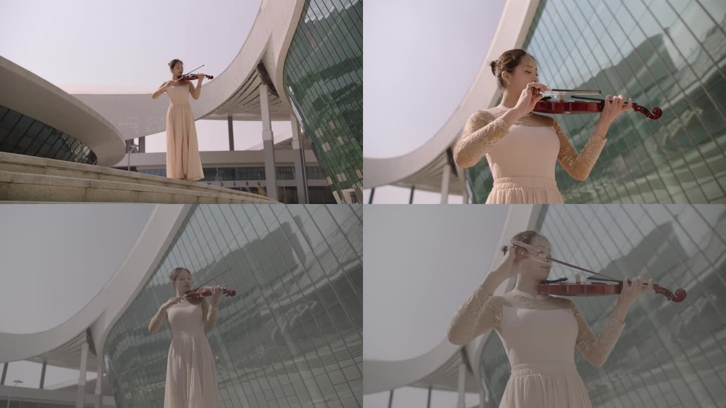 阿莱精品大气城市人文女子小提琴音乐艺术