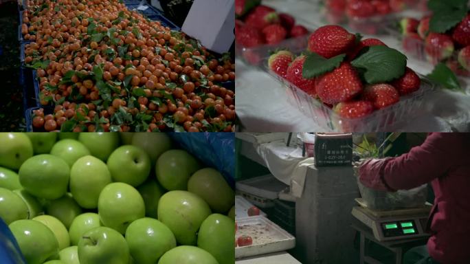 【4K】棚户区旧小区菜市场卖菜水果商贩