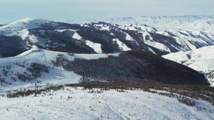 新疆可可托海滑雪场航拍