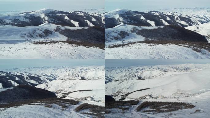 新疆可可托海滑雪场航拍