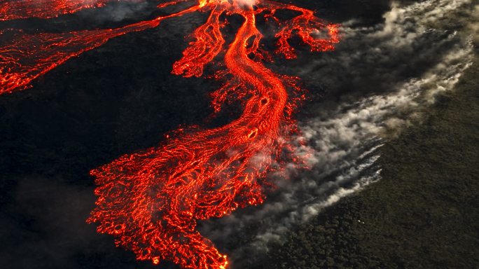 自然灾害火山岩浆喷发风景