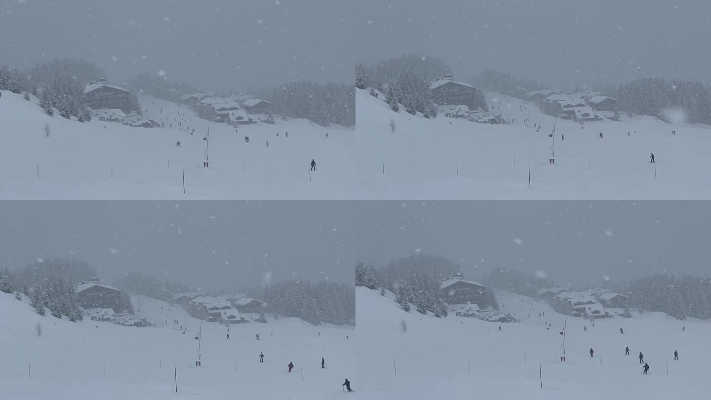 滑雪胜地冬天下大雪