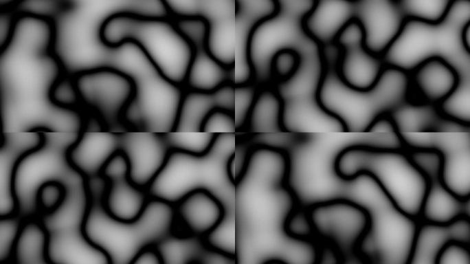 白色背景上散焦的黑线。循环4k动画的抽象分形数字线背景