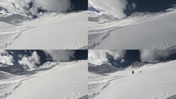 法国阿尔卑斯山脉康达明滑雪坡全景