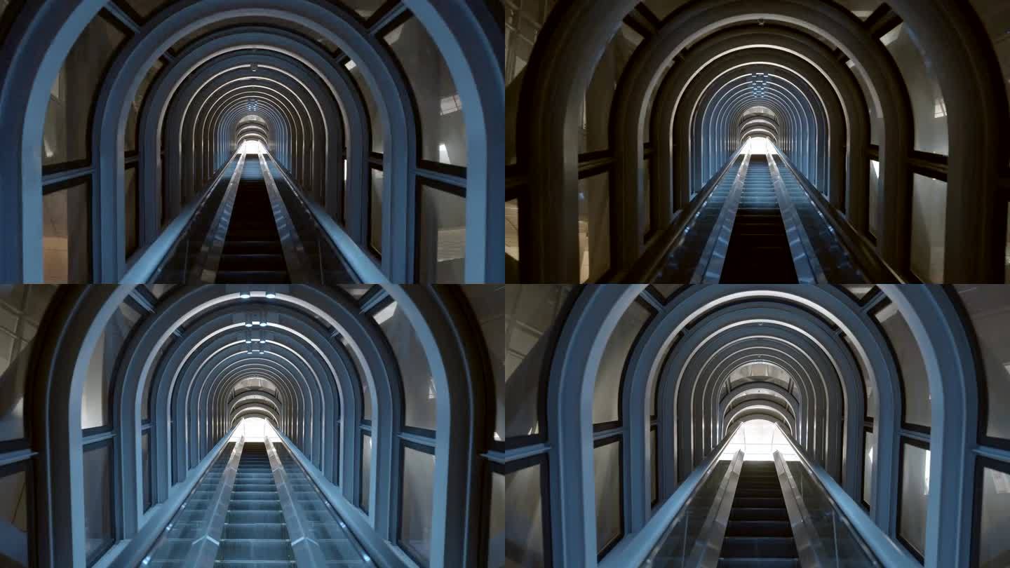 日本大阪的现代自动扶梯
