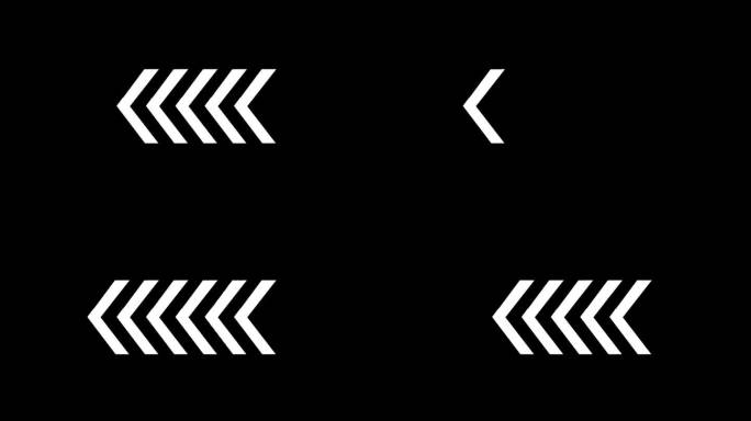 黑色背景上的箭头加载条动画。