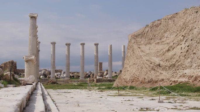 在老底嘉出土的古代石柱。