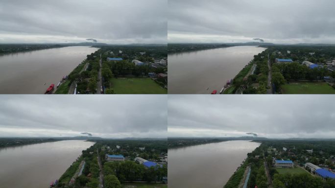 江汉市景。湄公河陛下:沿江俯瞰江汉城。