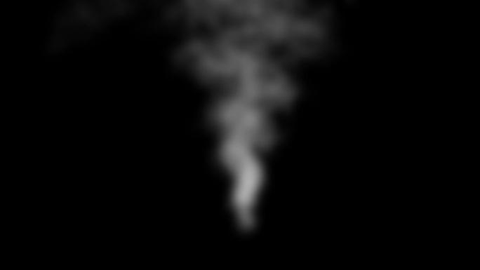 在黑暗背景下的慢动作软雾。现实的大气灰色烟雾在黑色背景。滚滚的烟雾白色2D动画循环Alpha通道