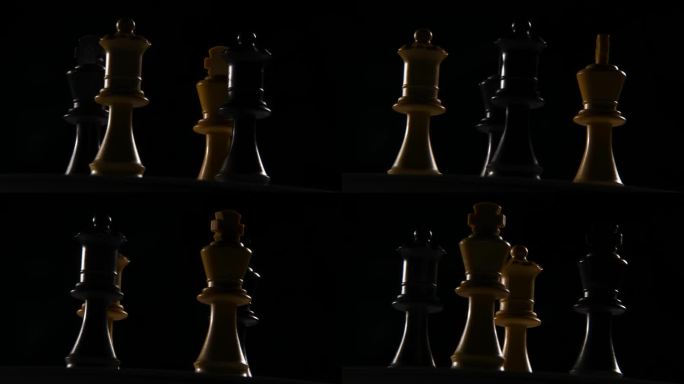 移动的国王和王后的特写镜头从一套国际象棋。