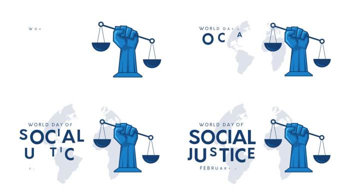 世界社会正义日卡片，2月20日。4 k