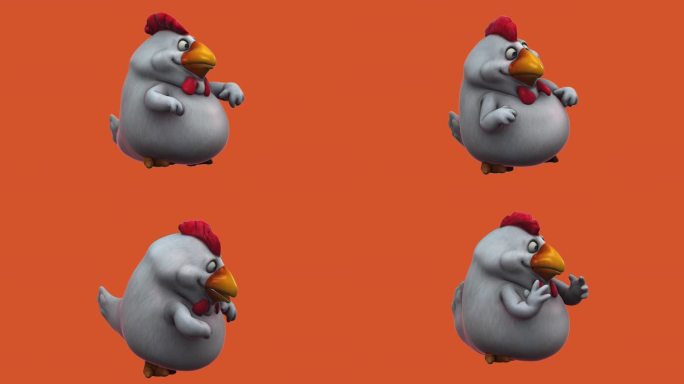 有趣的3D卡通小鸡跳舞(带alpha通道)