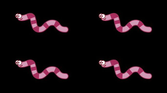 爬行蚯蚓2d动画人物透明背景