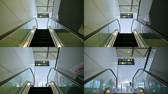 机场自动扶梯电梯行驶坐电梯