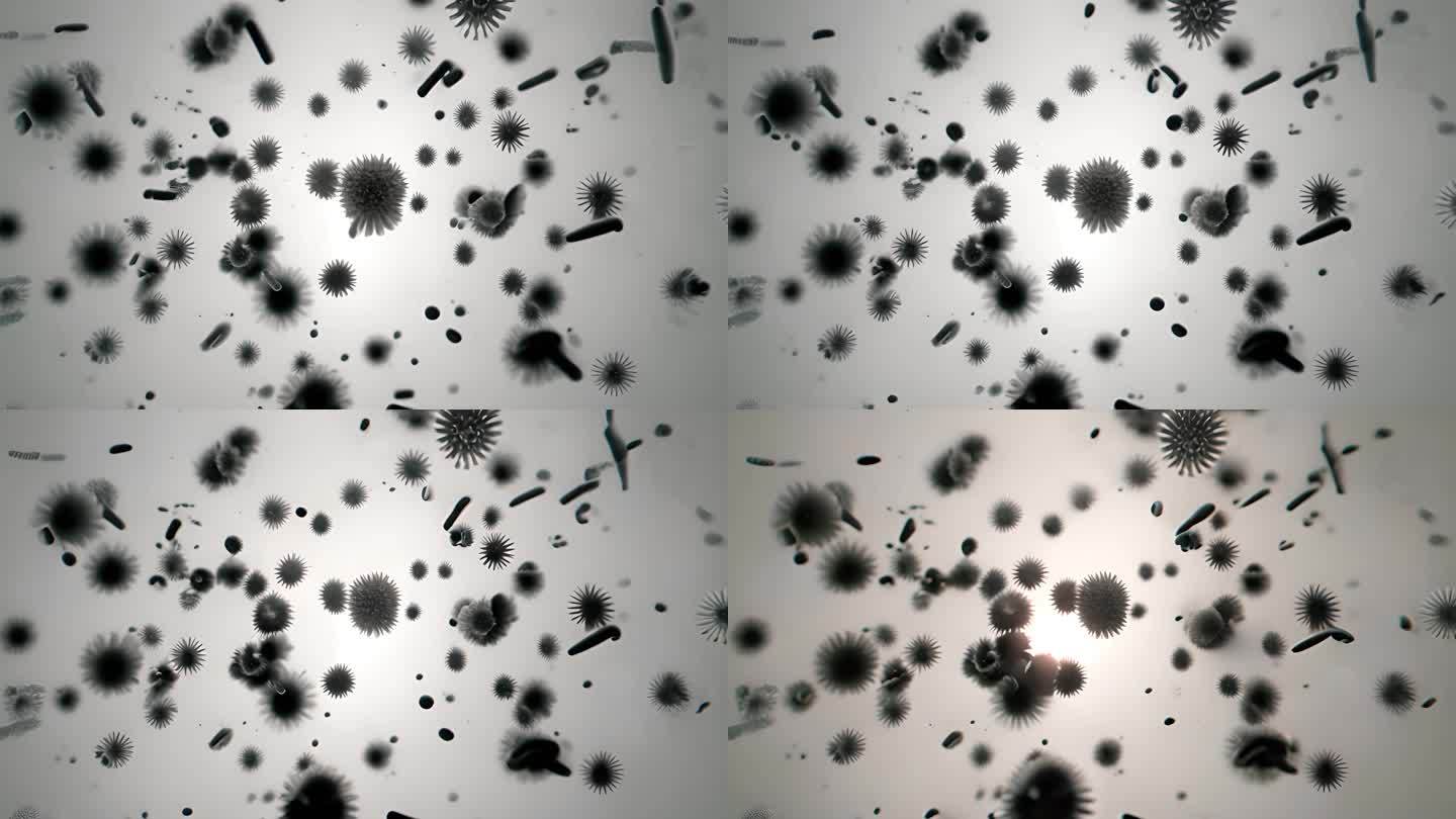真实显微镜观察吞噬细菌病毒微生物繁殖