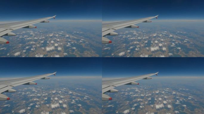 视角:乘飞机俯瞰德国上空，窗外风景如画