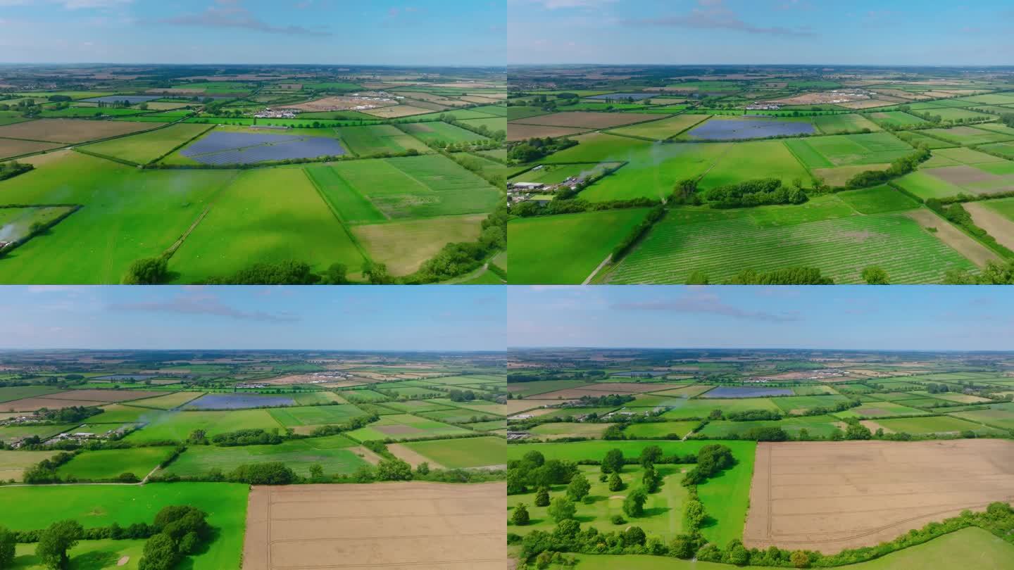英国农场鸟瞰图乡村振兴美丽乡村土地规划
