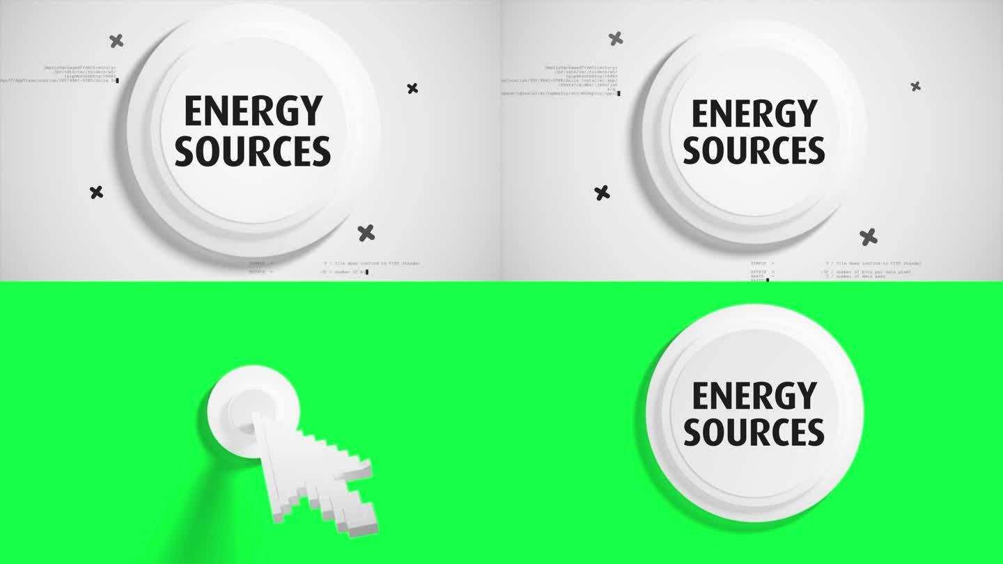 能源文本动画与鼠标点击和绿色BG