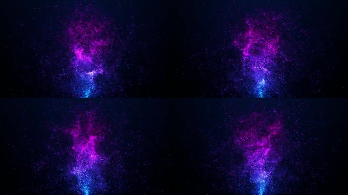 发光粒子的神奇流体动画。粒子轨迹。抽象的霓虹灯明亮的火焰闪烁和漩涡，3D动画。无缝循环4k视频。屏保
