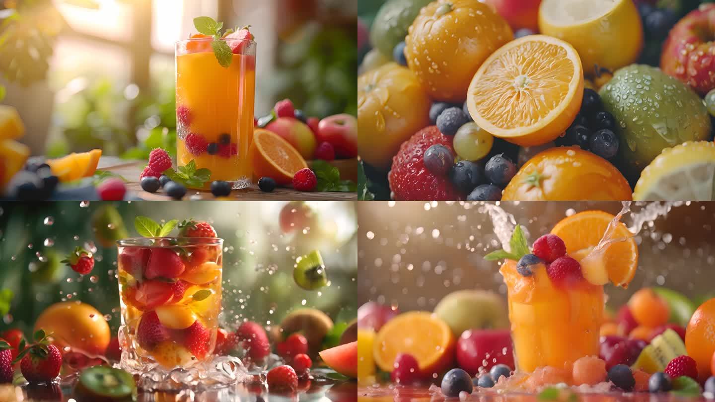 果汁新鲜的水果组合