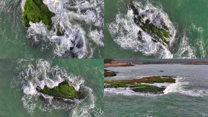 海浪礁石 惊涛拍岸  人生起伏 大海浪花