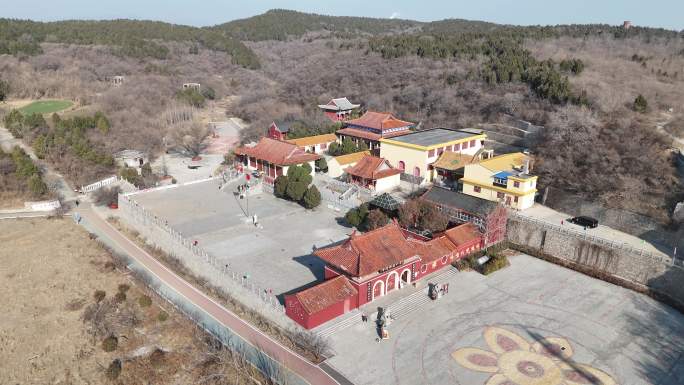 河南鹤壁淇滨区历史古迹风景名胜金山寺航拍