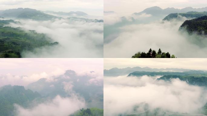 美丽中国4K云海壮观航拍