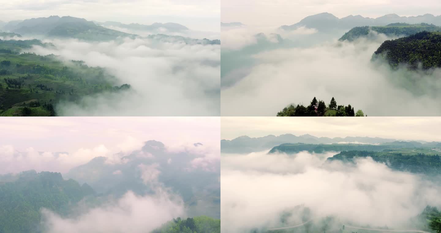 美丽中国4K云海壮观航拍