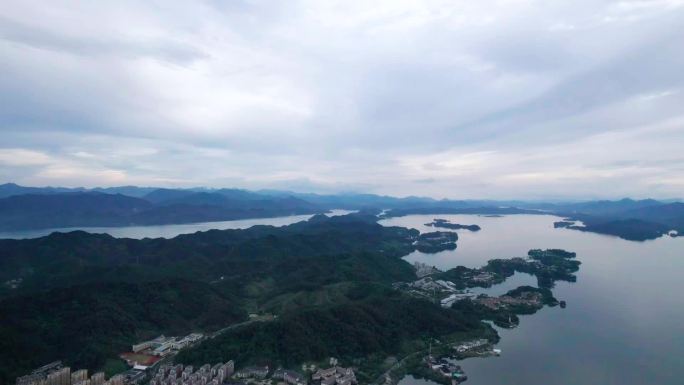 千岛湖航拍，晴天雨天阴天穿云夜晚