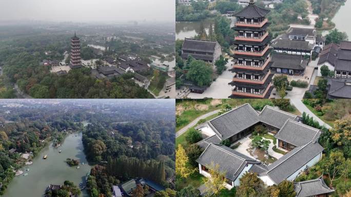 秋季扬州瘦西湖大明寺栖灵塔