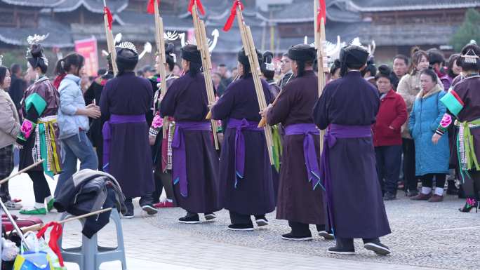 贵州苗族跳芦笙凯里芦笙节的芦笙舞