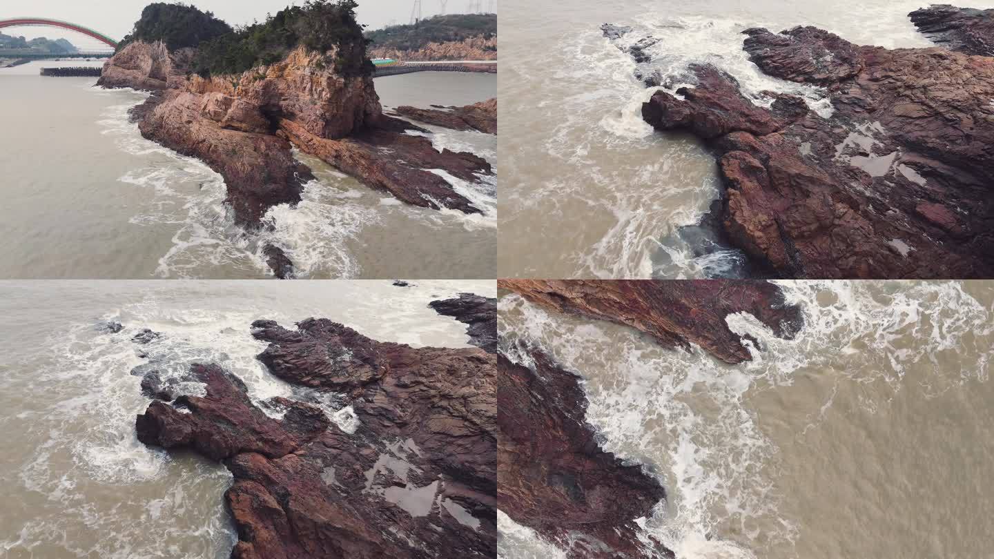 海浪与红色岩石
