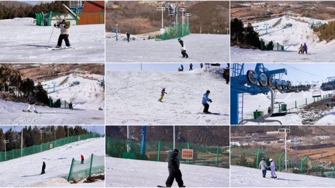 滑雪场快乐滑雪合集 滑雪场风光 儿童滑雪