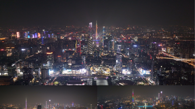 【4K】广州航拍夜景右环绕运镜