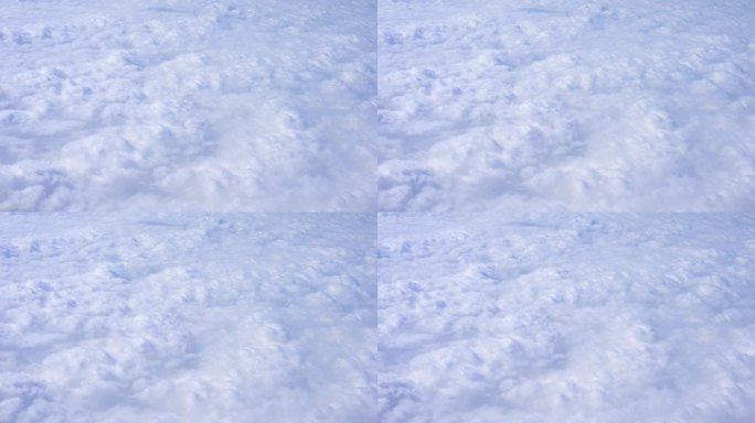 飞机上俯瞰平流层上白色云层