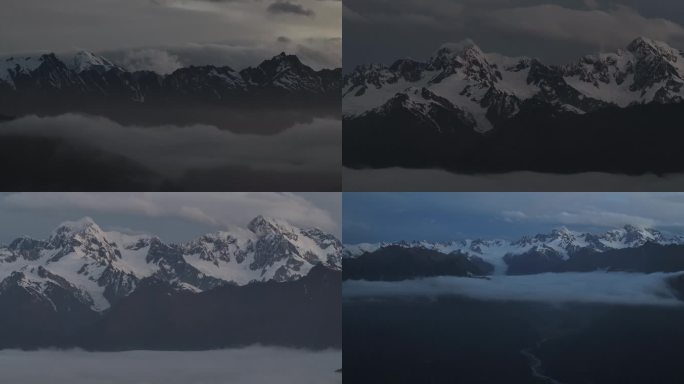 航拍新西兰福克斯冰川云雾