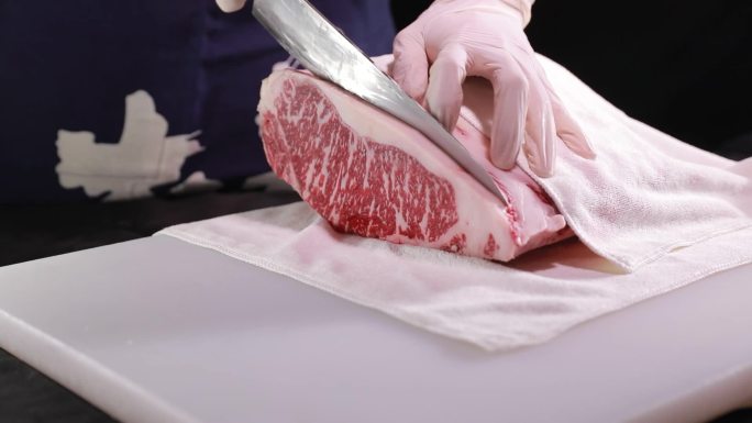 切5A和牛肉 切牛扒 切牛肉 生牛扒