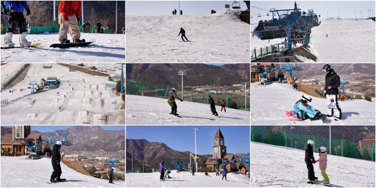滑雪场冬季练习滑雪