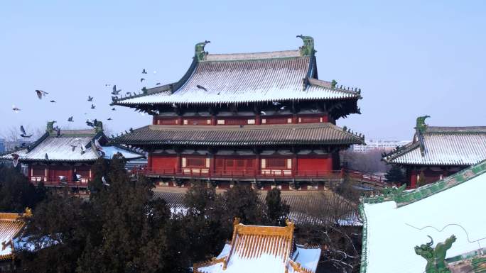 正定隆兴寺寺雪景