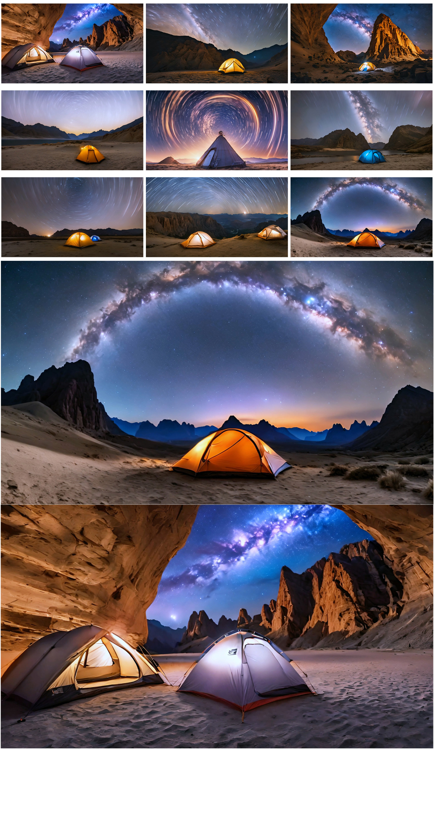 星空 银河下的帐篷 露营 旅拍