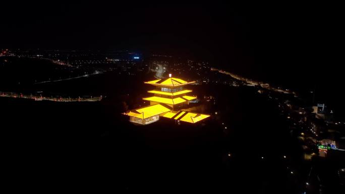 湖州太湖旅游度假区夜景航拍