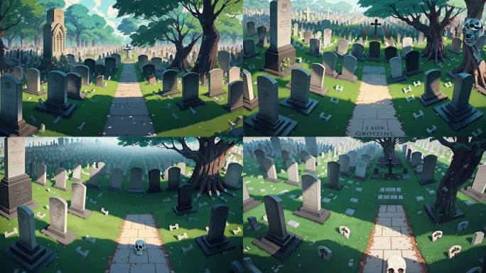 AI演绎墓地动画