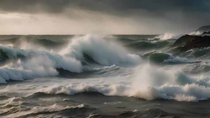 波涛汹涌的海浪