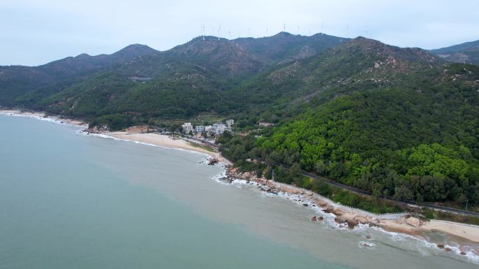 海浪 沙滩 礁石 海滨公路 航拍 南澳岛