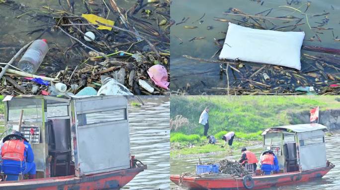 湘江水面保洁清理河面垃圾