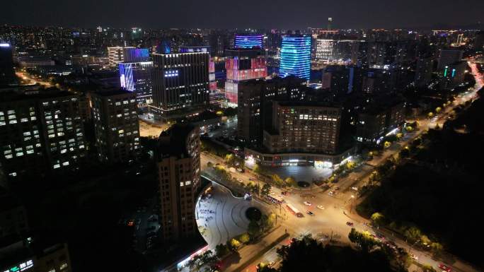 杭州 西湖 紫金港科技城 城市夜景 日落