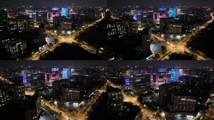杭州 西湖 紫金港科技城 城市夜景 日落