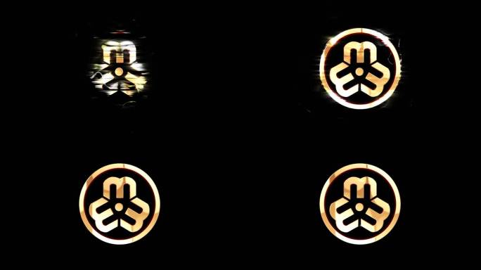 透明底金色妇联logo标志动画