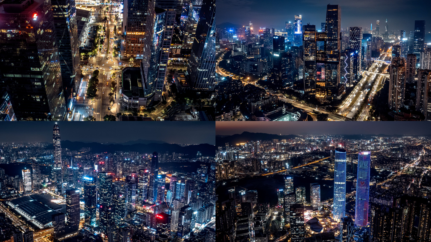 深圳航拍夜景地标cbd中国一线城市