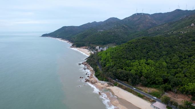 海浪 沙滩 海景  海岸线 航拍 南澳岛